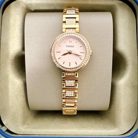 Fossil BQ3517 Karli Mini Three-Hand Rose Gold-Tone Stainless Steel Watch main image 3